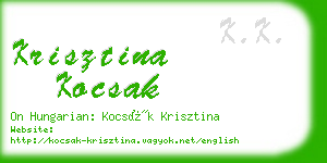 krisztina kocsak business card